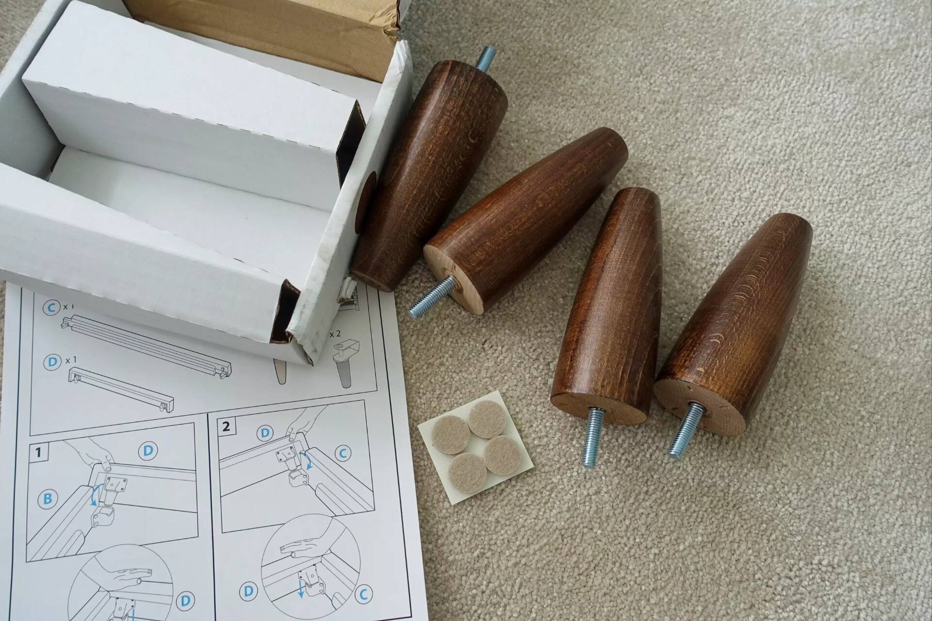 peças de estrutura de cama